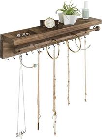 img 4 attached to 💍 Organize and Showcase Your Jewelry in Style with our Rustic Wall Mounted Jewelry Organizer!