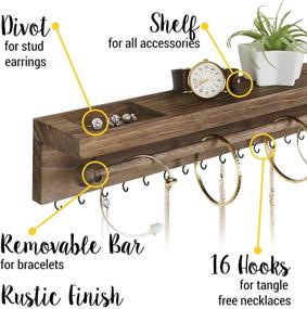 img 3 attached to 💍 Organize and Showcase Your Jewelry in Style with our Rustic Wall Mounted Jewelry Organizer!