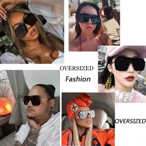 img 2 attached to 😎 Stay Fashionable with Trendy Rimless Shield Oversized Sunglasses