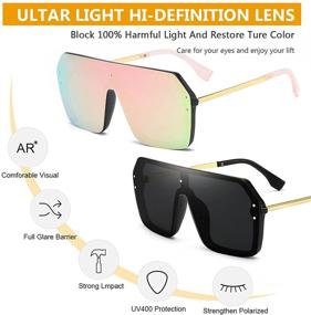 img 3 attached to 😎 Stay Fashionable with Trendy Rimless Shield Oversized Sunglasses