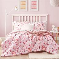 umchord unicorn kids bedding set for girls, twin size 5-piece bed in a bag, super soft lightweight microfiber comforter set with sheets, durable children's bed set logo