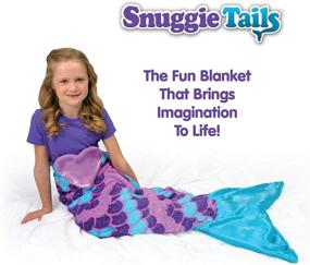 img 2 attached to 🧜 Snuggie Tails Mermaid Blanket - Ultimate Comfort and Warmth for Kids! All-Season Wearable Blanket in Purple, As Seen on TV