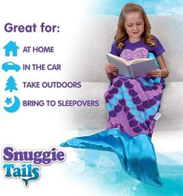 img 1 attached to 🧜 Snuggie Tails Mermaid Blanket - Ultimate Comfort and Warmth for Kids! All-Season Wearable Blanket in Purple, As Seen on TV