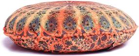 img 3 attached to Vibrant Orange Tie Dye Mandala Floor Pillow Cover - Bohemian Decor for Living Room, Meditation & Picnic