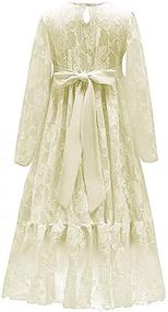 img 1 attached to 👗 HILEELANG Flower Girl Maxi Dress - Princess Lace Tulle Photo Gowns for Wedding Party Dress