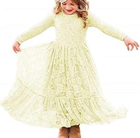img 3 attached to 👗 HILEELANG Flower Girl Maxi Dress - Princess Lace Tulle Photo Gowns for Wedding Party Dress