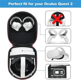 img 3 attached to VORI Carrying Case for Oculus Quest 2: Lightweight, Portable, Gray Hard Travel Case with Silicone Face Cover, Lens Protector – Ideal Protection for Quest 2 VR Gaming Headset and Controllers