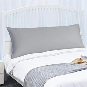 img 2 attached to 💤 Grey Body Pillow Cover Pillowcase - 300 Thread Count, 100% Long Staple Combed Cotton, Zipper Closure - Body(20"x72") - PiccoCasa