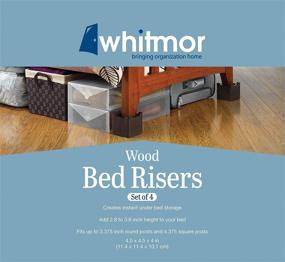 img 1 attached to 🛏️ Whitmor Wood Espresso Bed Risers - Set of 4: Elevate Your Bed with Style and Function
