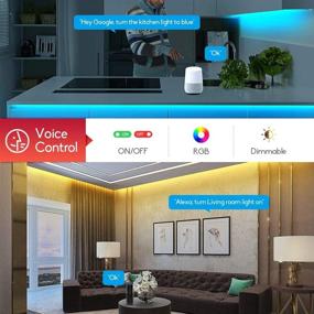 img 2 attached to 🌈 GIDERWEL 32.8ft WiFi Smart Dreamcolor LED Strip Lights: Voice/APP Controlled, Dynamic RGBIC Color Change, Music Activated – Compatible with Alexa/Google Assistant