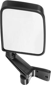 img 3 attached to 🔍 Right Black Non-Heated Folding Manual Adjustment Outside Rear View Replacement Door Mirror - CH1321102 | Compatible with Jeep Wrangler (1987-1993)