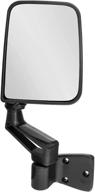🔍 right black non-heated folding manual adjustment outside rear view replacement door mirror - ch1321102 | compatible with jeep wrangler (1987-1993) logo