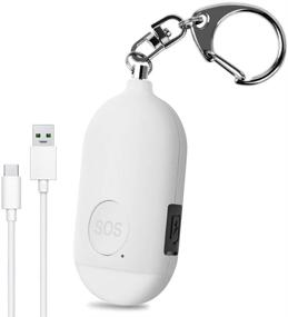 img 4 attached to 🚨 Evershop Персональный заряжаемый через USB тревожный сигнал с объемом 130 дБ - Экстренная сирена для самозащиты на брелке для женщин, детей и пожилых с кнопкой панического вызова SOS, светодиодным фонариком - Устройства безопасности