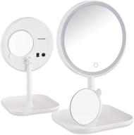 💄 cutygirl 8 inch led lighted makeup mirror with touch sensor dimming, 360° rotation and dual power - vanity mirror with lights, stand and detachable portable 5x magnifying mirror логотип