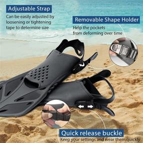 img 2 attached to Amazqi Swim Fins Adjustable Snorkeling