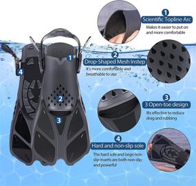 img 1 attached to Amazqi Swim Fins Adjustable Snorkeling