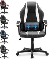 🎮 white yaksha gamer chair: ergonomic computer gaming chair with hearest, massage lumbar pillow support - perfect gaming chairs for teens and adults logo