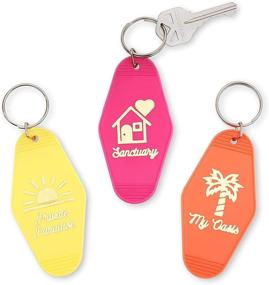 img 4 attached to 🔑 Vibrantly-Colored Hotel Motel Keychains with Captivating Sayings