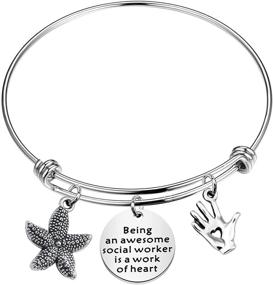 img 4 attached to Penqi Master of Social Work Graduation Gift - Social Worker Jewelry: Being an 🌟 Awesome Social Worker is a Work of Heart, Starfish Bracelet - Ideal for Volunteer Social Workers