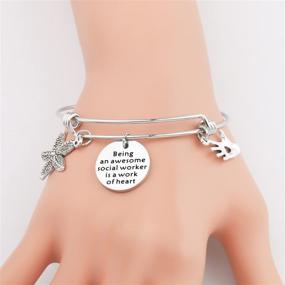 img 1 attached to Penqi Master of Social Work Graduation Gift - Social Worker Jewelry: Being an 🌟 Awesome Social Worker is a Work of Heart, Starfish Bracelet - Ideal for Volunteer Social Workers