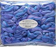 🧶 silk merino fiber for spinning: super soft combed top wool roving for various crafts. midnight in paris delights! logo