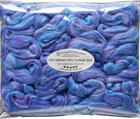 img 4 attached to 🧶 SILK MERINO Fiber for Spinning: Super Soft Combed Top Wool Roving for Various Crafts. Midnight in Paris Delights!