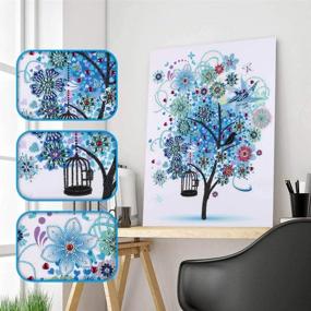 img 3 attached to 🎨 ColorfulTree 4 - HXYQMMY Diamond Painting Kits for Adults and Kids, 5D Special Shaped DIY Partial Drill Diamond Rhinestone Painting, Colorful Tree Embroidery Arts Craft Home Decor Ross Beauty