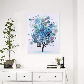 img 1 attached to 🎨 ColorfulTree 4 - HXYQMMY Diamond Painting Kits for Adults and Kids, 5D Special Shaped DIY Partial Drill Diamond Rhinestone Painting, Colorful Tree Embroidery Arts Craft Home Decor Ross Beauty