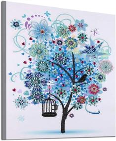 img 4 attached to 🎨 ColorfulTree 4 - HXYQMMY Diamond Painting Kits for Adults and Kids, 5D Special Shaped DIY Partial Drill Diamond Rhinestone Painting, Colorful Tree Embroidery Arts Craft Home Decor Ross Beauty
