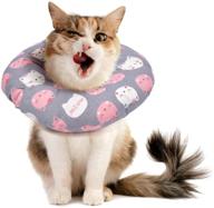 🐱 comfortable adjustable cat recovery collar: soft cone for head wound healing - ideal elizabethan collars after surgery for pets, kittens, and small dogs логотип