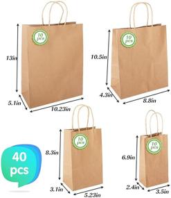 img 3 attached to 🛍️ Томнк 40 штук крафтовые бумажные сумки с ручками: универсальные, экологичные покупные сумки для подарков, упаковки и ремесел (4 размера)
