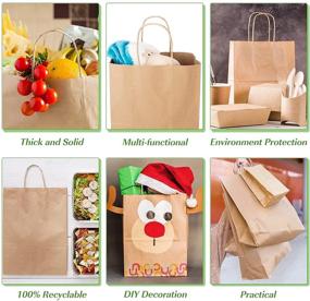 img 1 attached to 🛍️ Томнк 40 штук крафтовые бумажные сумки с ручками: универсальные, экологичные покупные сумки для подарков, упаковки и ремесел (4 размера)