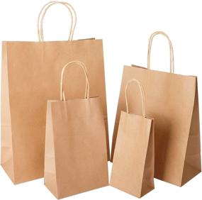img 4 attached to 🛍️ Томнк 40 штук крафтовые бумажные сумки с ручками: универсальные, экологичные покупные сумки для подарков, упаковки и ремесел (4 размера)