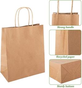 img 2 attached to 🛍️ Томнк 40 штук крафтовые бумажные сумки с ручками: универсальные, экологичные покупные сумки для подарков, упаковки и ремесел (4 размера)