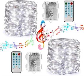 img 4 attached to 100 LED Sound Activated Battery String Lights with Remote – Waterproof Fairy Lights for Tree, Party, Home Decorations