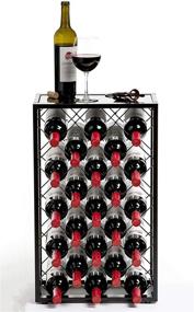 img 3 attached to 🍷 MangoSteam Black Wine Rack: 23 Bottle Capacity with Glass Tabletop