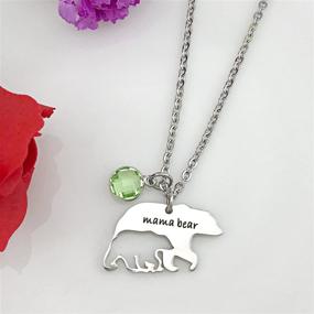 img 2 attached to Youfeng Mama Bear Necklace: Stunning Birthstone Pendant Jewelry for Strong Women and Girls