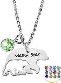img 4 attached to Youfeng Mama Bear Necklace: Stunning Birthstone Pendant Jewelry for Strong Women and Girls