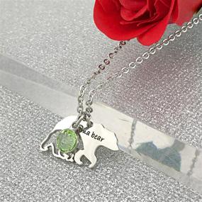 img 1 attached to Youfeng Mama Bear Necklace: Stunning Birthstone Pendant Jewelry for Strong Women and Girls