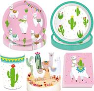 🌵 laventy 49-piece cactus party plates and llama napkins bundle – alpaca party supplies with cactus party decorations and favors logo