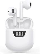 🎧 wireless bluetooth earbuds with mic & noise cancellation - true wireless stereo earphones for iphone and android - ipx5 waterproof, power display charging case logo