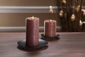 img 3 attached to 🕯️ Hosley Set of 6 Black Iron Pillar Candle Holders: Perfect for LED Candle Gardens, Spa, Farmhouse Decor, Aromatherapy, Incense Cones, Wedding Party, and more!