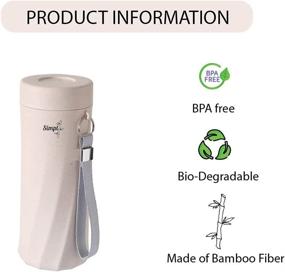 img 2 attached to 🌿 Bamboo Fiber Water Bottle Tumbler 18 oz - Eco-Friendly, Biodegradable, Multiple Colors (Pink) - Ultra Light-Weight Eco Cup