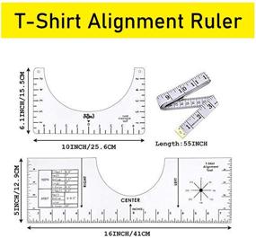 img 3 attached to 👕 Ultimate T-Shirt Alignment Kit: 2 Acrylic T-Shirt Rulers + Measuring Ruler + Vinyl Placement Graphic Guide - Perfect for Fashion Design and Clothing Size Alignment