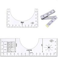 👕 ultimate t-shirt alignment kit: 2 acrylic t-shirt rulers + measuring ruler + vinyl placement graphic guide - perfect for fashion design and clothing size alignment logo