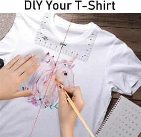 img 1 attached to 👕 Ultimate T-Shirt Alignment Kit: 2 Acrylic T-Shirt Rulers + Measuring Ruler + Vinyl Placement Graphic Guide - Perfect for Fashion Design and Clothing Size Alignment