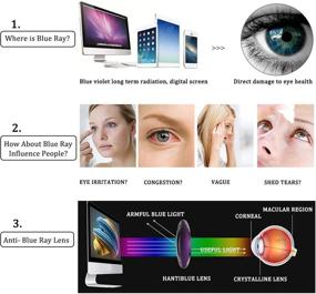 img 3 attached to Computer Glasses Blocking Comfortable Eyeglasses