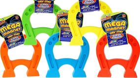 img 3 attached to 🧲 JA-RU Mega Magnet Toy 4.75-inch U Shaped Horseshoe Magnets for Kids and Adults - Assorted Colors - Educational Stress Relief Toy - Ideal for Experiments, Learning, and Party Favors - 5460-1