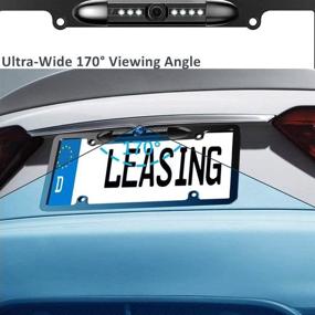 img 2 attached to Enhanced Version: Waterproof License Plate Frame Backup Camera with Night Vision, 170° Viewing Angle, and 7 Bright LED for High Sensitivity Rear View in Cars