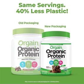 img 1 attached to Orgain Organic Plant Based Protein Powder - Creamy Chocolate Fudge, 21g Protein, Vegan, Low Net Carbs, Non Dairy, Gluten Free, Lactose Free, No Sugar Added, Soy Free, Kosher, 1.02lb
